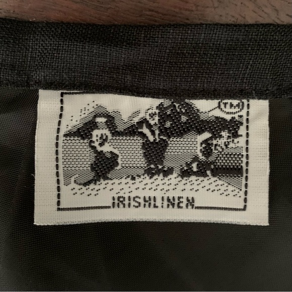 E-col-o-gie Irish Linen Floral Embroidered Black Skirt, Size 10 - Picture 12 of 14